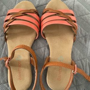 BareTraps girls sandals, coral/tan